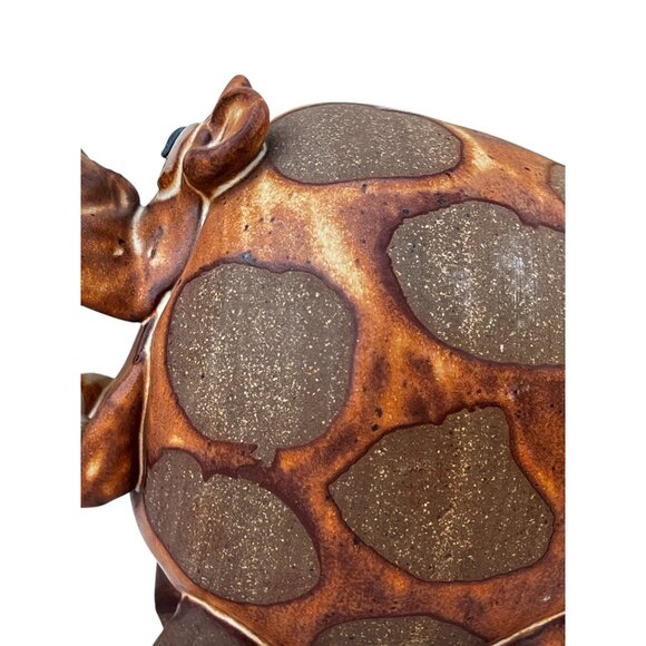 Hippo Coin Bank With Hand-Painted Details Glossy & Matte Finish 1970s Ceramic - Picture 11 of 11